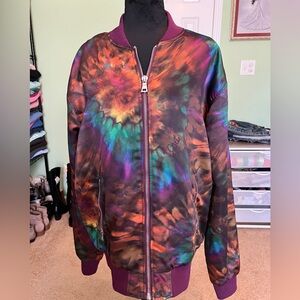Colorful Tie-Dye Bomber Jacket